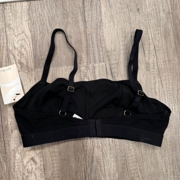NWT Lively Eco Straight Up Semi Sheer Mesh Bralette in Jet Black Size Medium - Picture 4 of 8